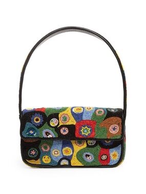 STAUD Tommy Bag Millefiore Black Multicolor Beaded Shoulder Bag NWT